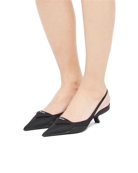 prada nylon slingback|Prada slingback heels white.